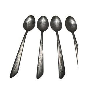 10 Silco Stainless Steel Wheat Pattern Teaspoons Pre owned